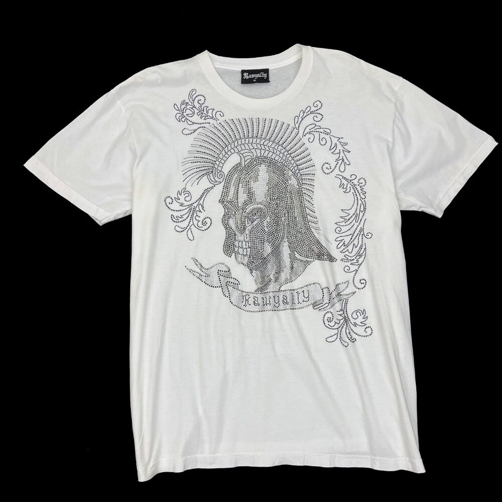 Rawyalty Couture Y2K Rhinestone Stud Roman Soldier Design USA Mens XL X-Large